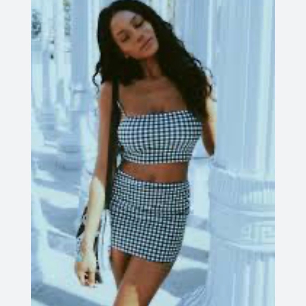 Black and White Checkered Skort Set - Picture 5 of 8